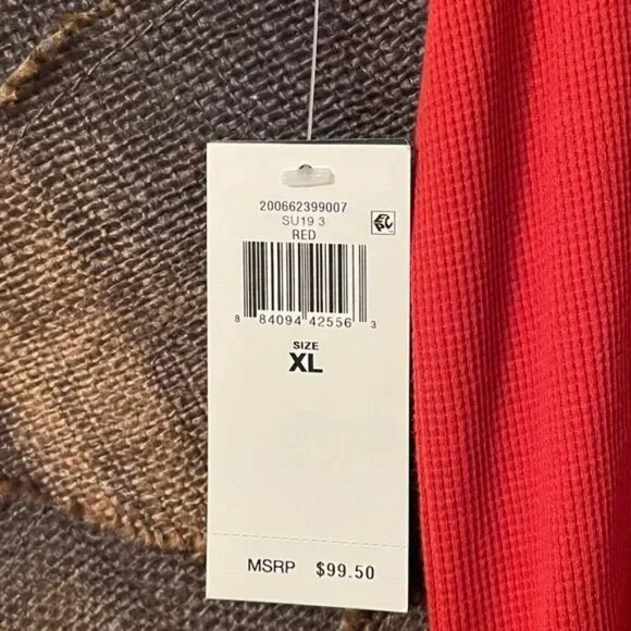 Lauren Ralph Lauren Waffle-Knit Cotton Henley Dress size XL NWT Red - Picture 5 of 5